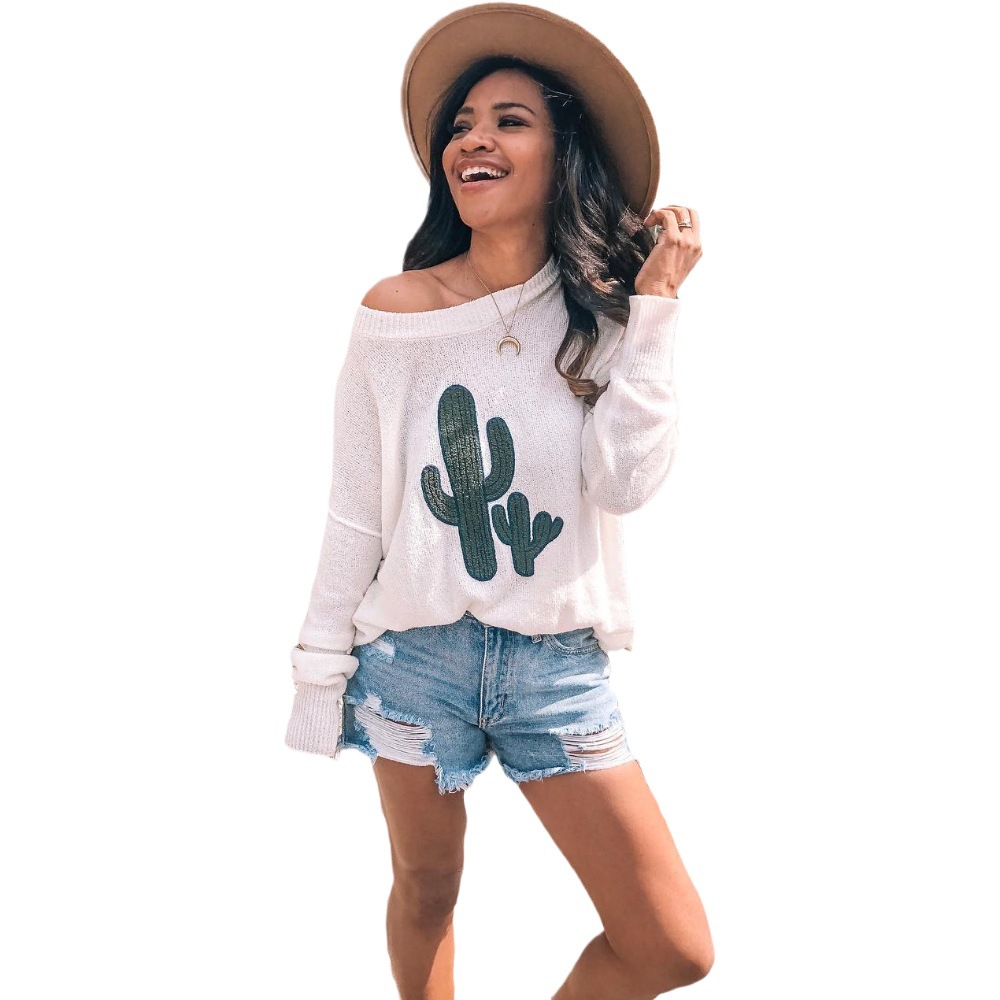 Women's Distressed Knit Pullover Sweater with Batwing Sleeves