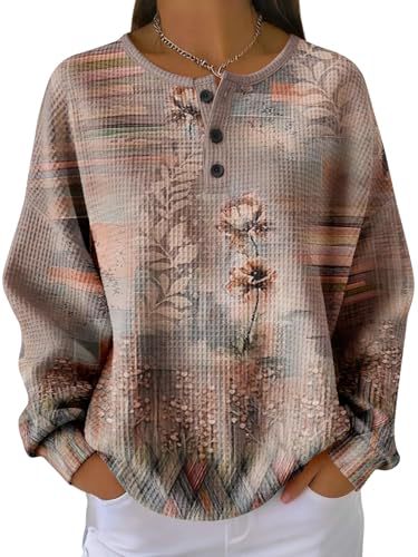 Women's Floral Branch Print Button Sweatshirt