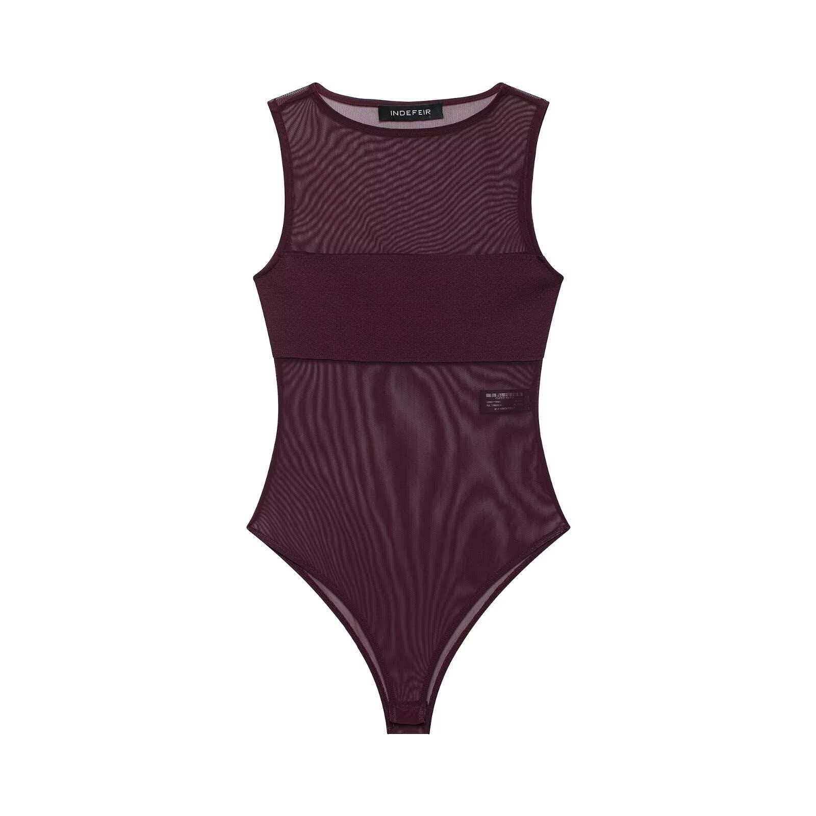 Women's Sleeveless Sheer Mesh Lace Bodysuit