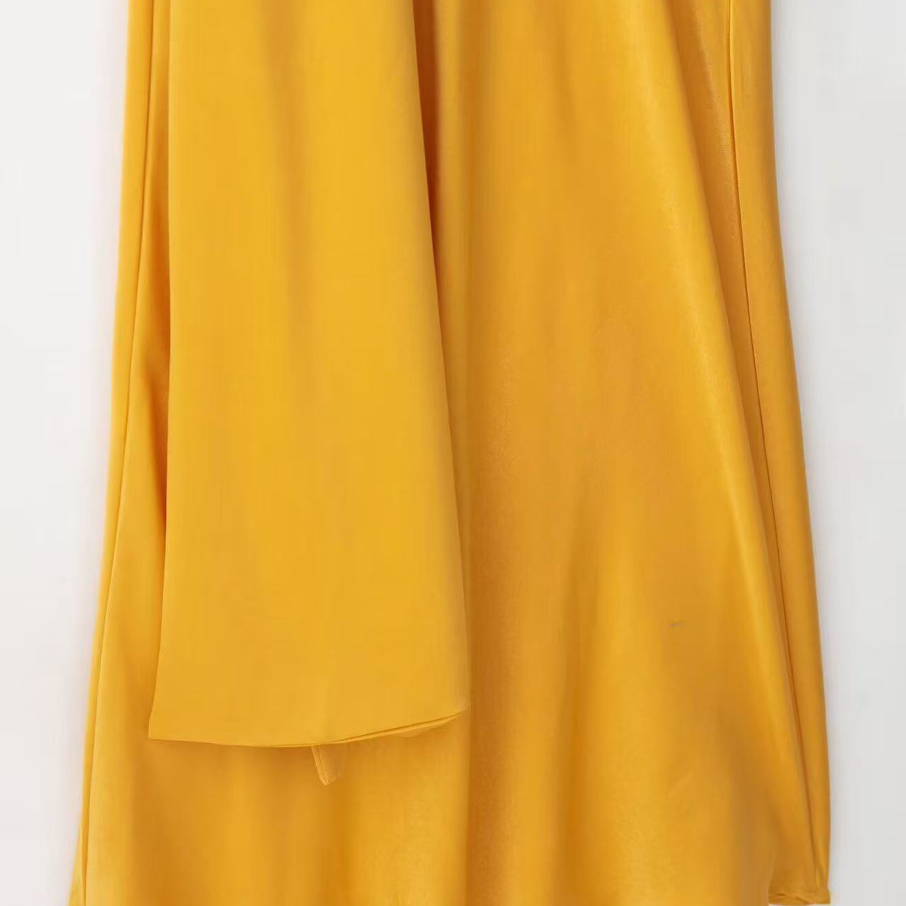 Women's Slim Fit Halter Neck Cutout Midi Dress with Ribbon Tie