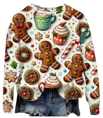 Women's Santa Letter Print Crewneck Sweatshirt
