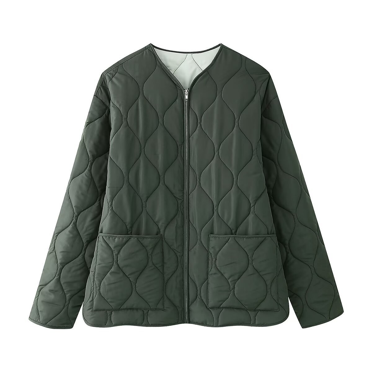 Women's Street Style Padded Jacket with Zip