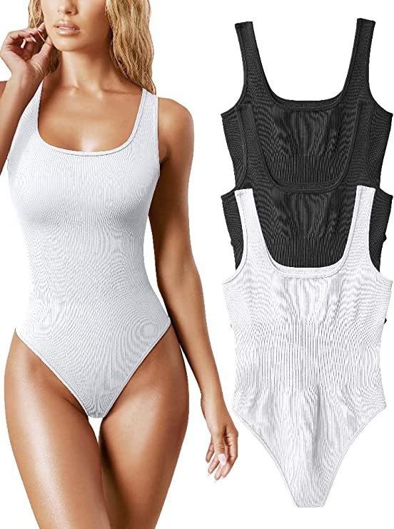Women's U-Neck Sleeveless Bodysuit Slim Fit