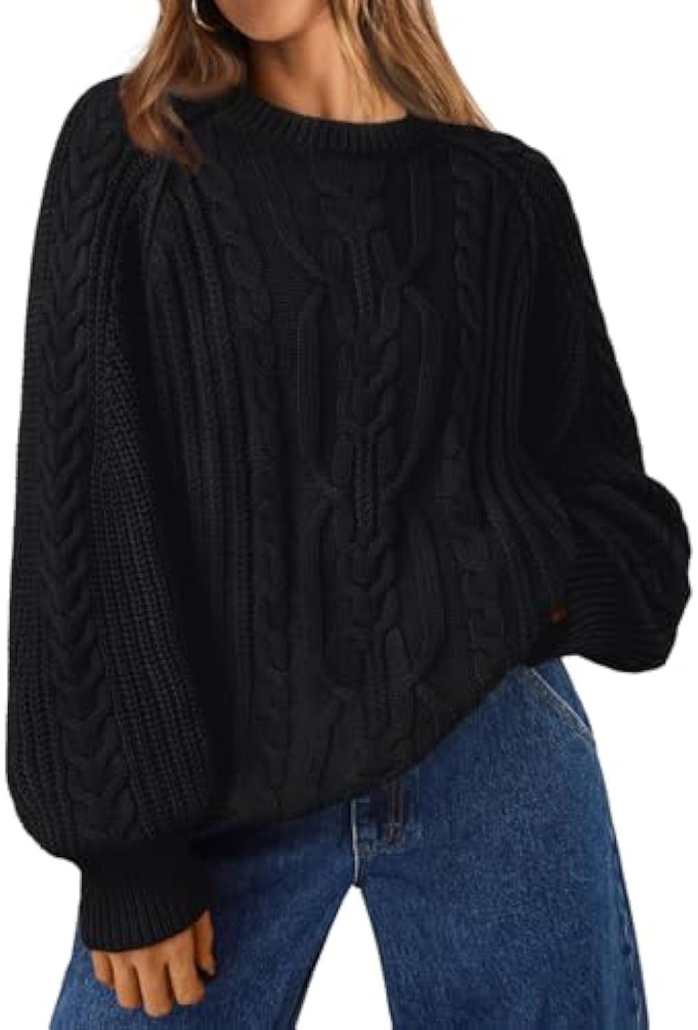Women's Solid Color Crewneck Long Sleeve Sweater