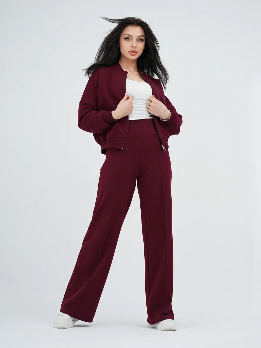 Women's Zip-Up Cardigan and Pants Two-Piece Set, Long Sleeve Streetwear Tracksuit