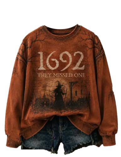 Women's Witch Castle Tree Ghost Print Sweatshirt