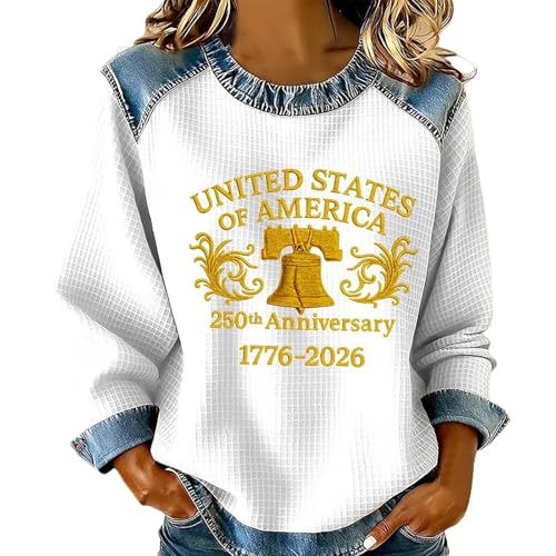 Women's USA Flag Star Print Sweatshirt