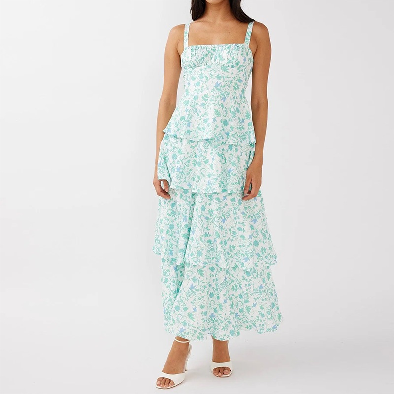 Floral Cami Tiered Maxi Dress
