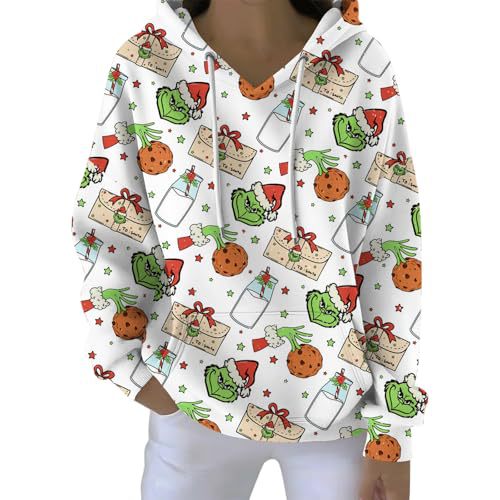Women's Plaid Christmas Grinch Print Hoodie