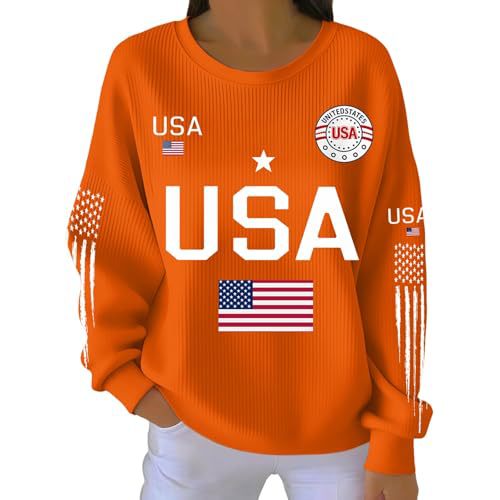 Women's American Flag Star Print Sweatshirt