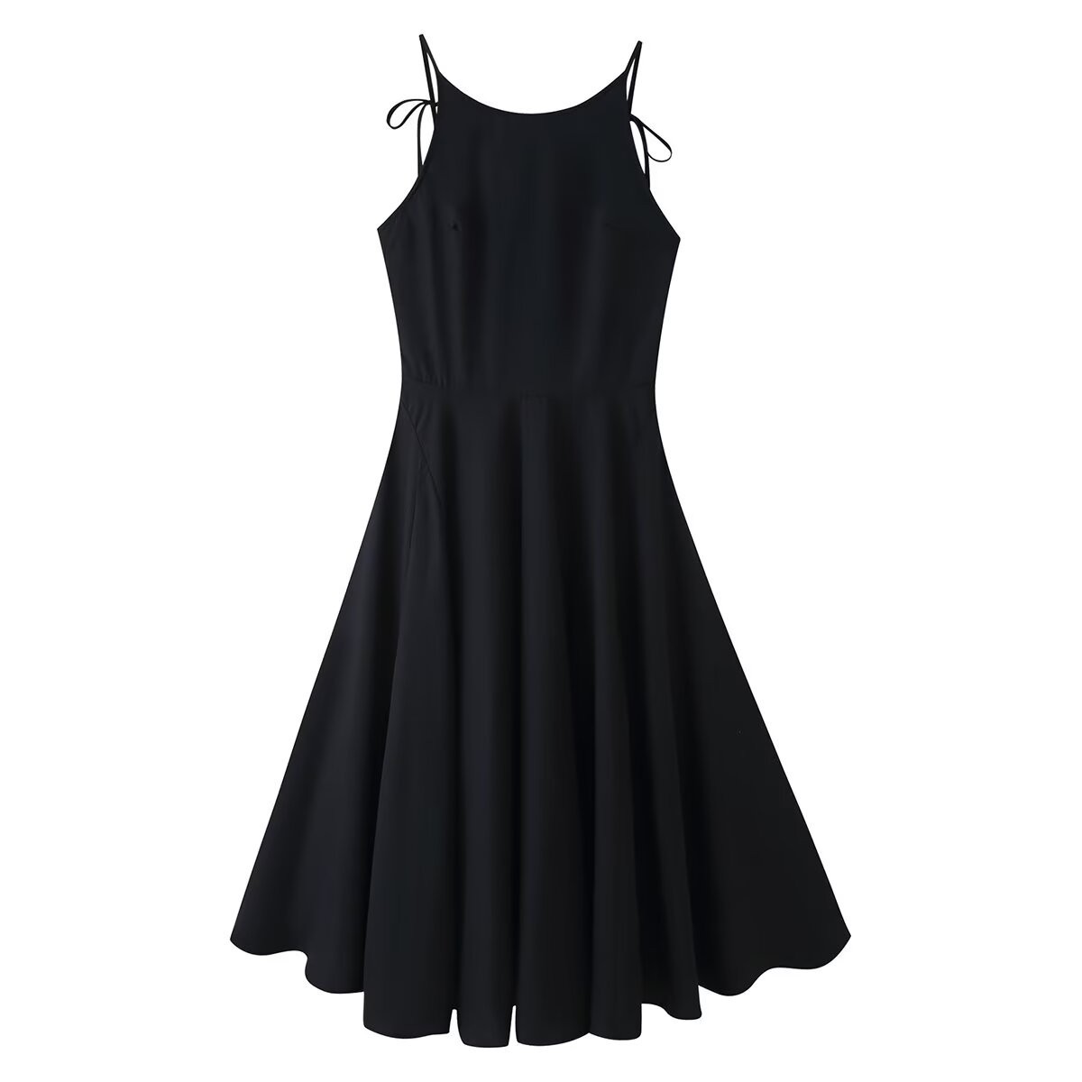 Women's Sleeveless A-Line Midi Dress Solid Color Flared
