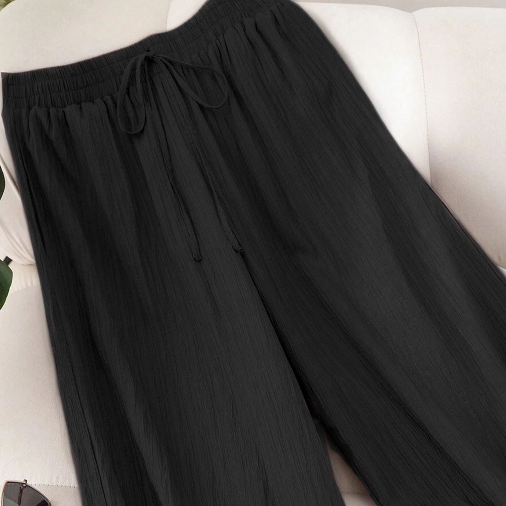 Women's High-Waist Wide-Leg Pants Plus Size Loose Casual Drapey Trousers