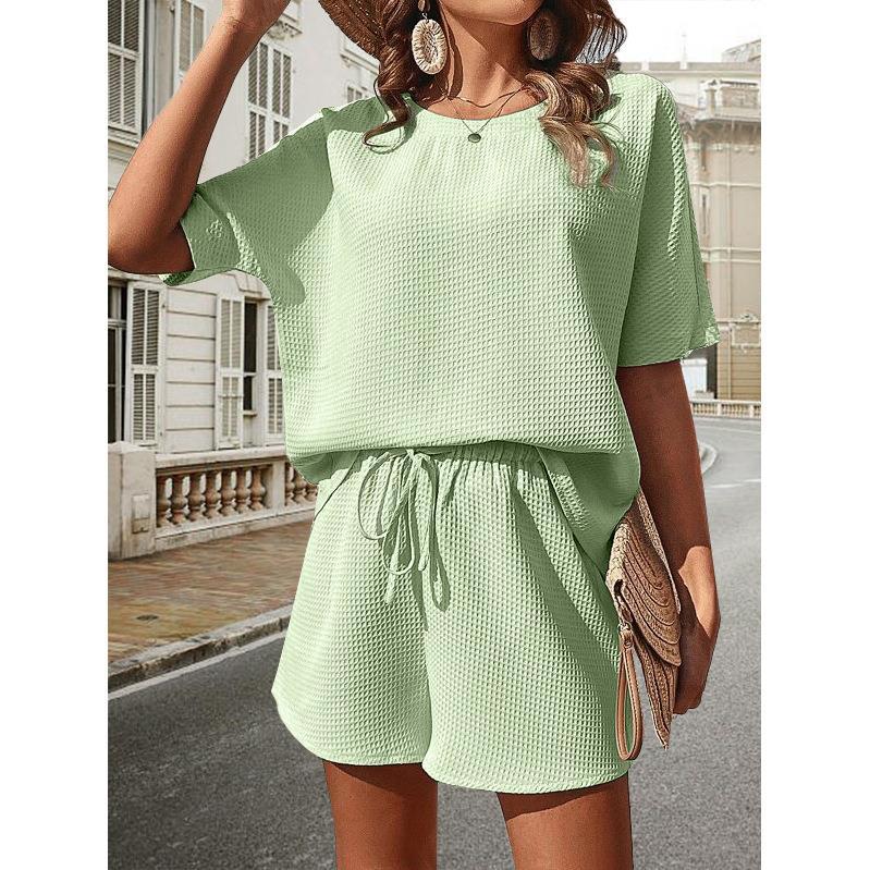 Women's Batwing Sleeve Top and Shorts Two-Piece Set