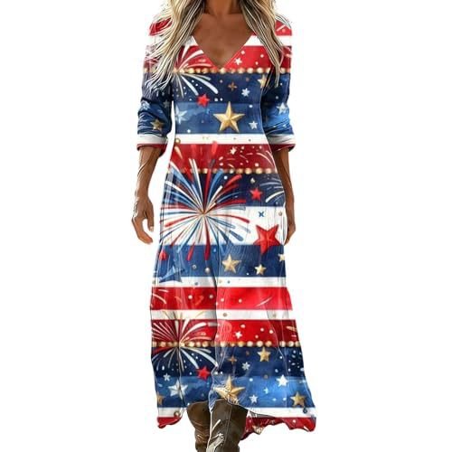 Women's Striped Floral Print Ruched Midi Dress