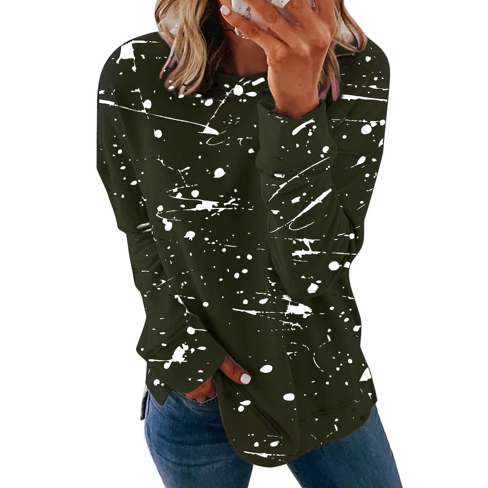 Women's Colorblock Crewneck Long-Sleeve Sweatshirt Loose Fit