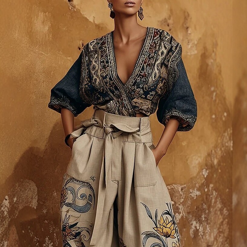 Women's Streetwear Print Two-Piece Set Loose Fit