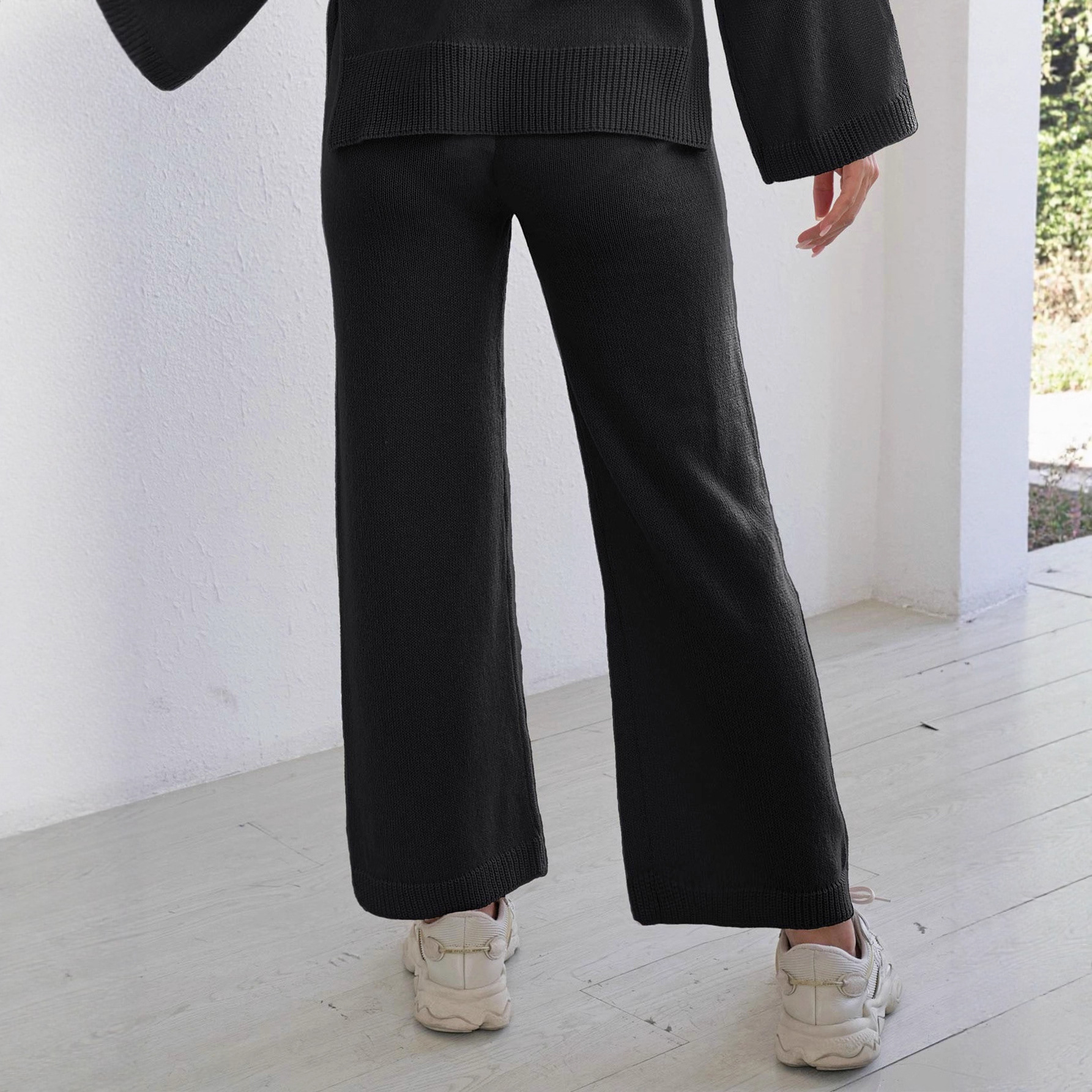 High-Waist Straight-Leg Wide-Leg Casual Pants