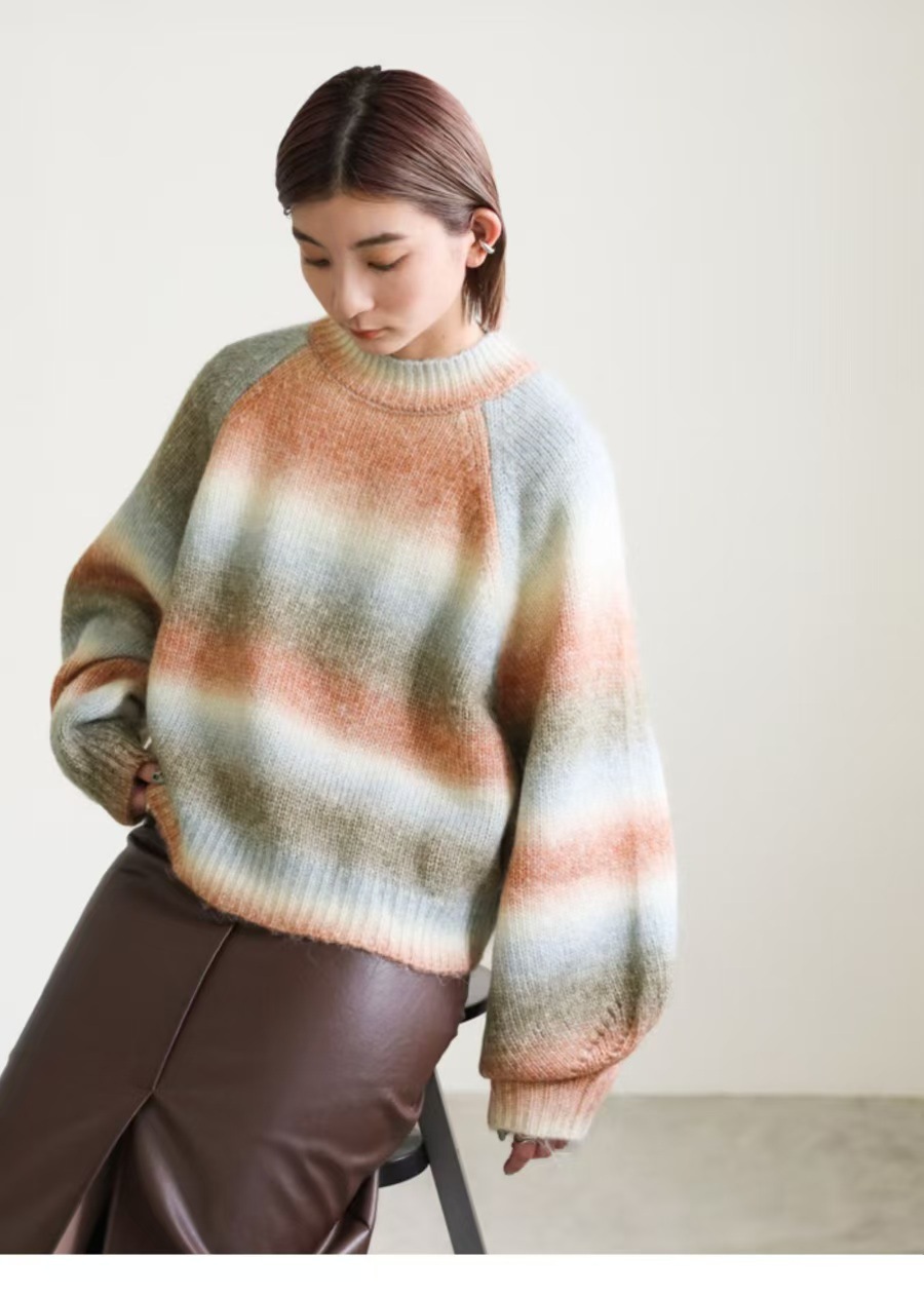 Trendy Color-Block Lazy Style Women's Sweater
