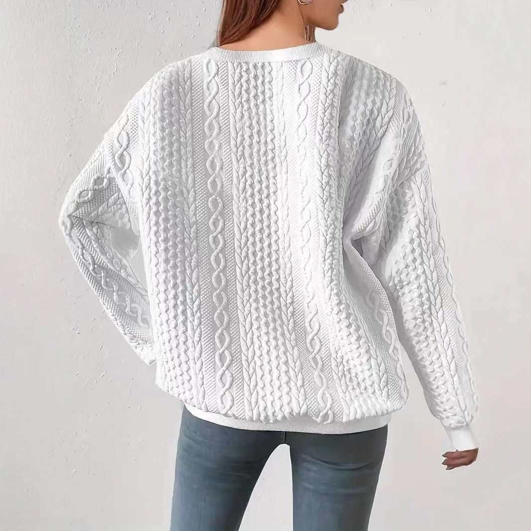 Women's Oversized Crewneck Long-Sleeve Sweatshirt Relaxed Fit Pullover