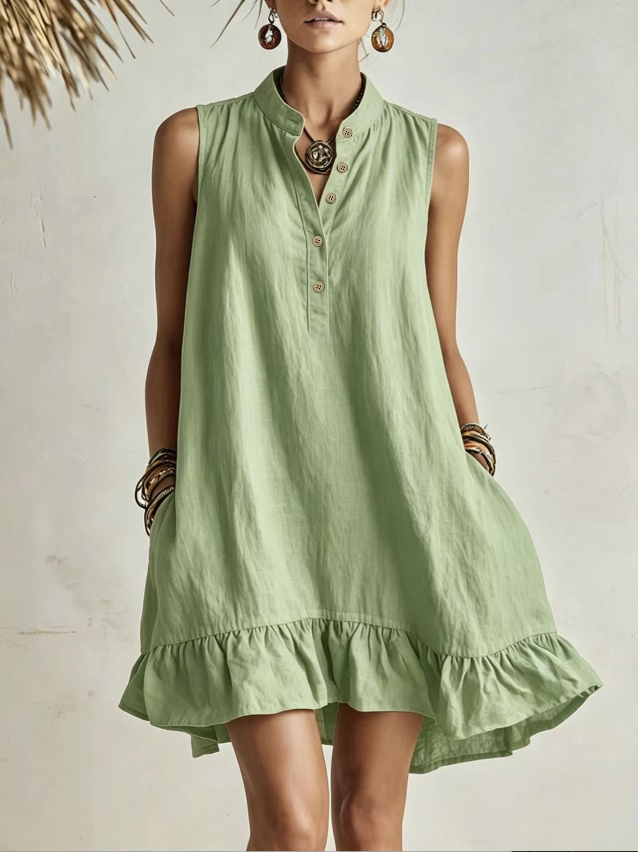 Women's Loose Casual Summer Dress Sleeveless A-Line Midi