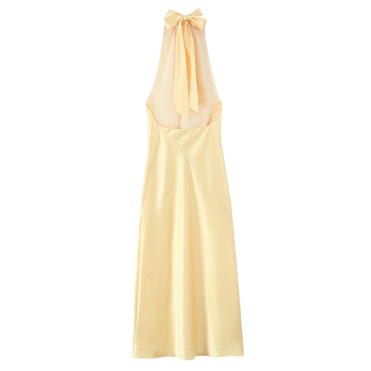 Satin Halter Neck Midi Dress Sleeveless Bodycon