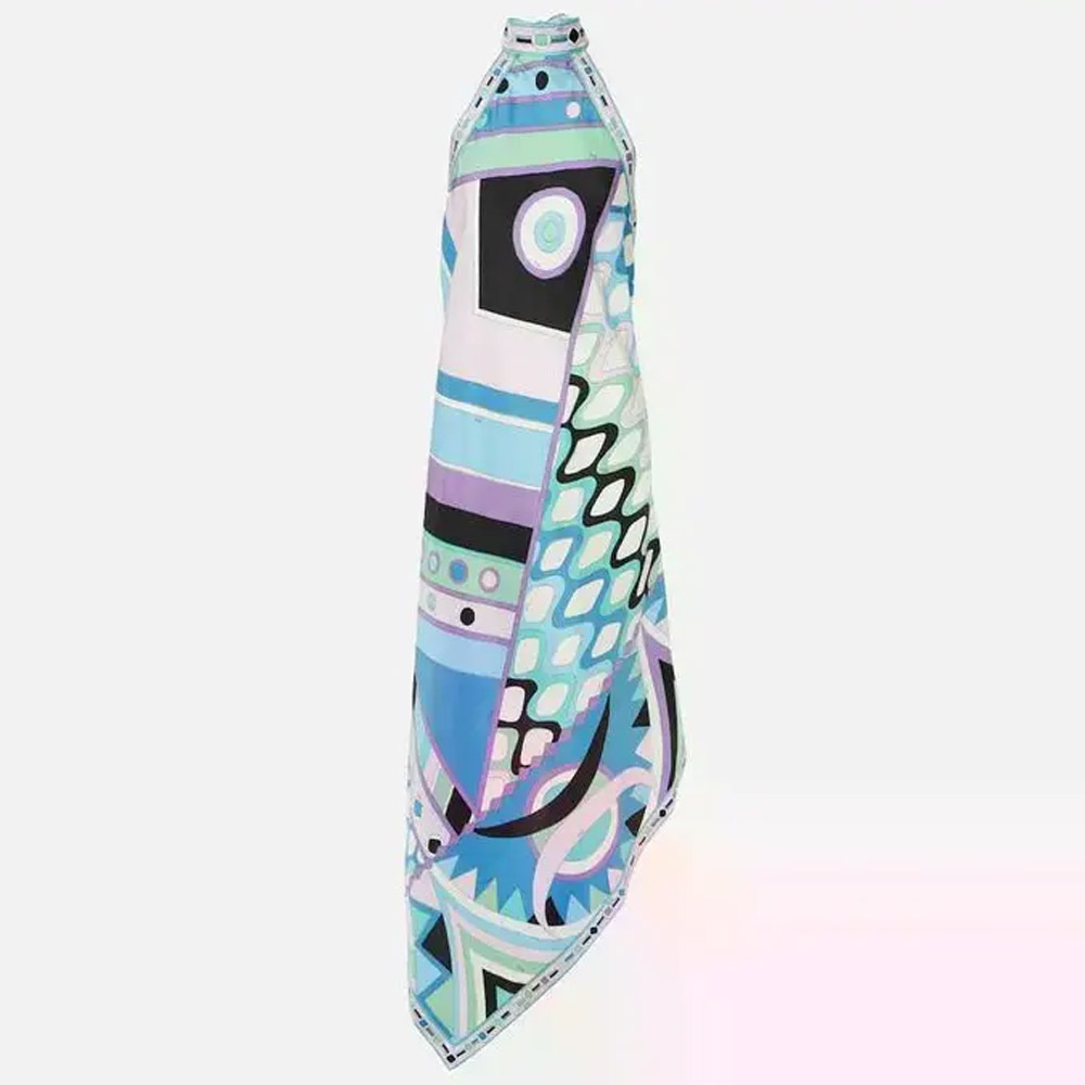 Women's Geometric Print Halter Neck Casual Dress