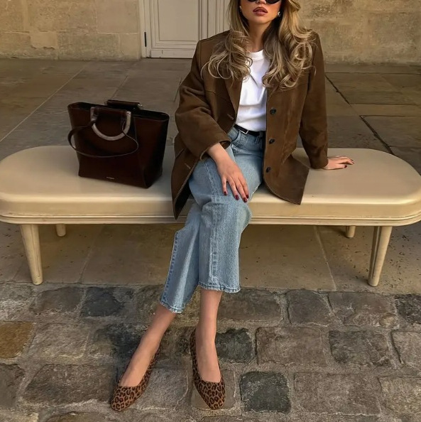 Women's Faux Suede Blazer Jacket Solid Color Long Sleeve