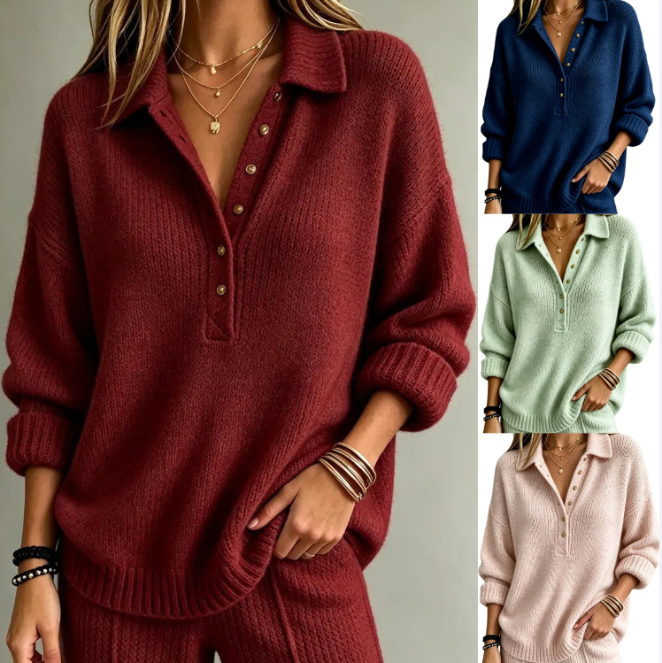 Women's Solid Knit Long-Sleeve Top