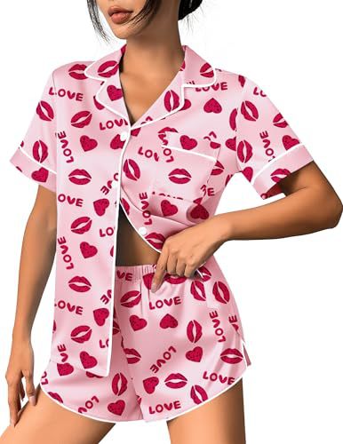 Women's Cuban Collar Leopard Tree Floral Monkey Print Short Sleeve Set