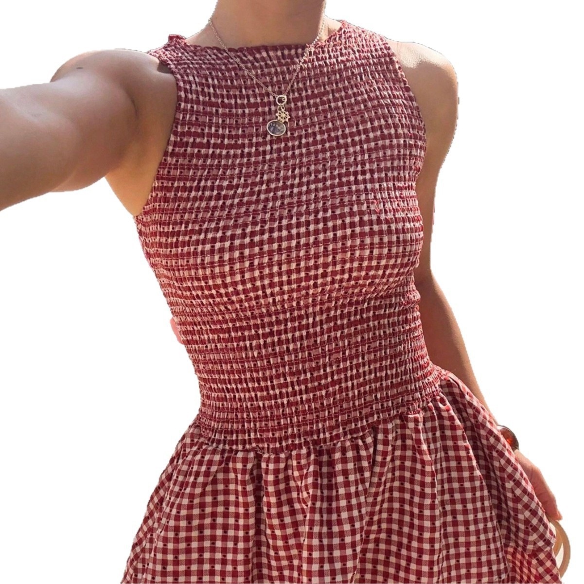 French Vintage Plaid Sleeveless A-Line Mini Dress