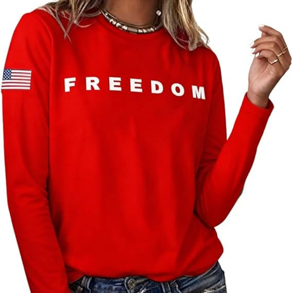 Women's Freedom American Print Crewneck Sweatshirt