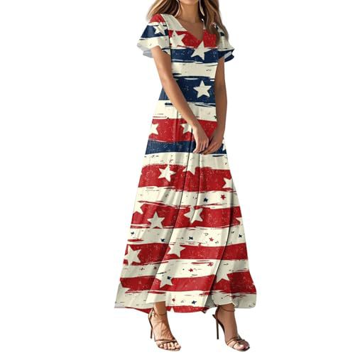 Women's Star Print Ruched Floral Midi Dress