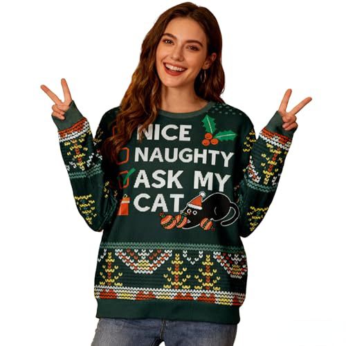 Women's Christmas Letter Graphic Print Crewneck Sweatshirt