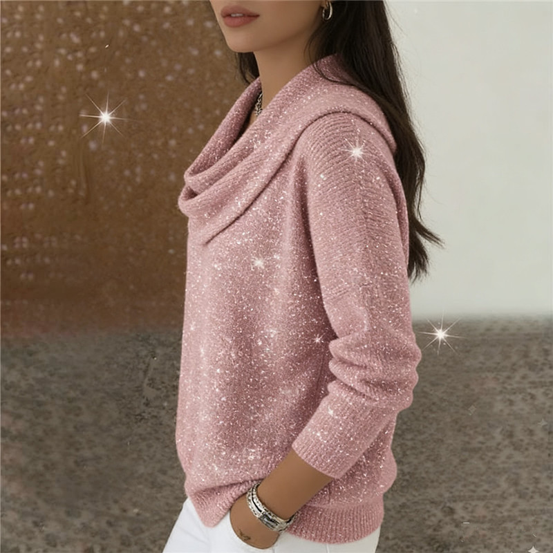 Women's Solid Color Long Sleeve Knit Sweater