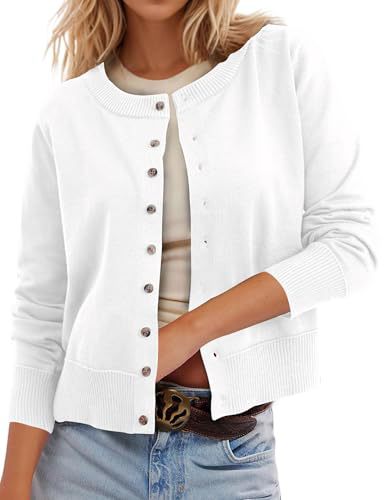 Women's Polka Dot Print Button Cardigan Sweater