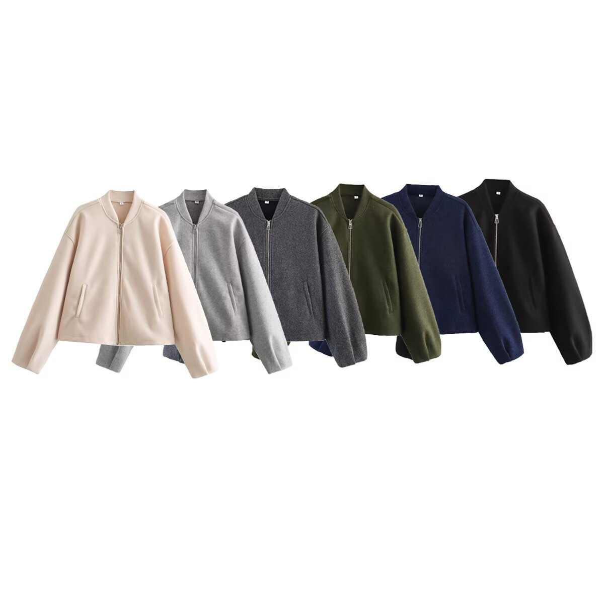 Soft Snap Button Crewneck Casual Jacket