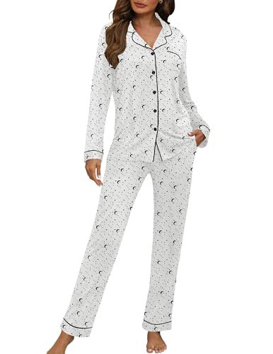 Women's Cuban Collar Polka Dot Print Long Sleeve Shirt Set