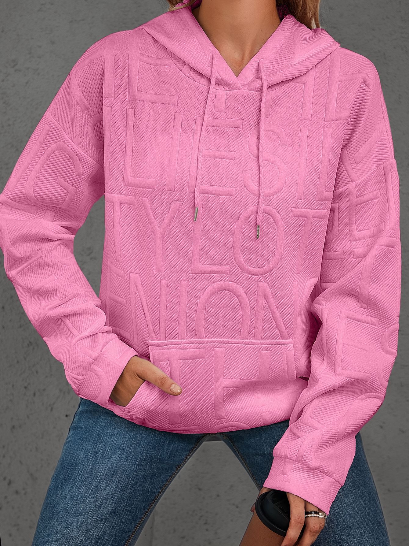 TUME Hooded 3D Print Loose Fit Sweatshirt for Women