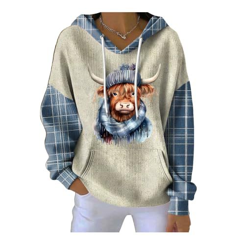 Women's Bull Head Animal Print Casual Hoodie