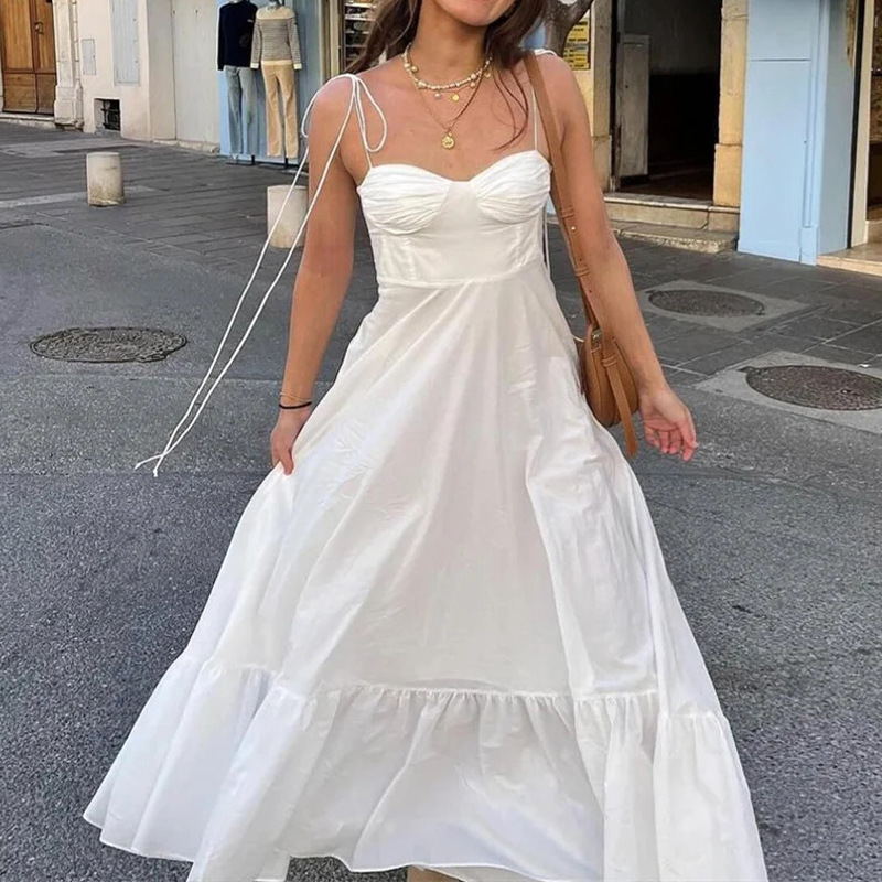 Women's Solid Color High-Waist Sleeveless Maxi Dress