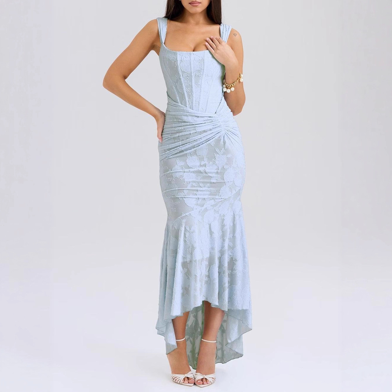 Sexy Off-Shoulder Corset Mermaid Maxi Dress