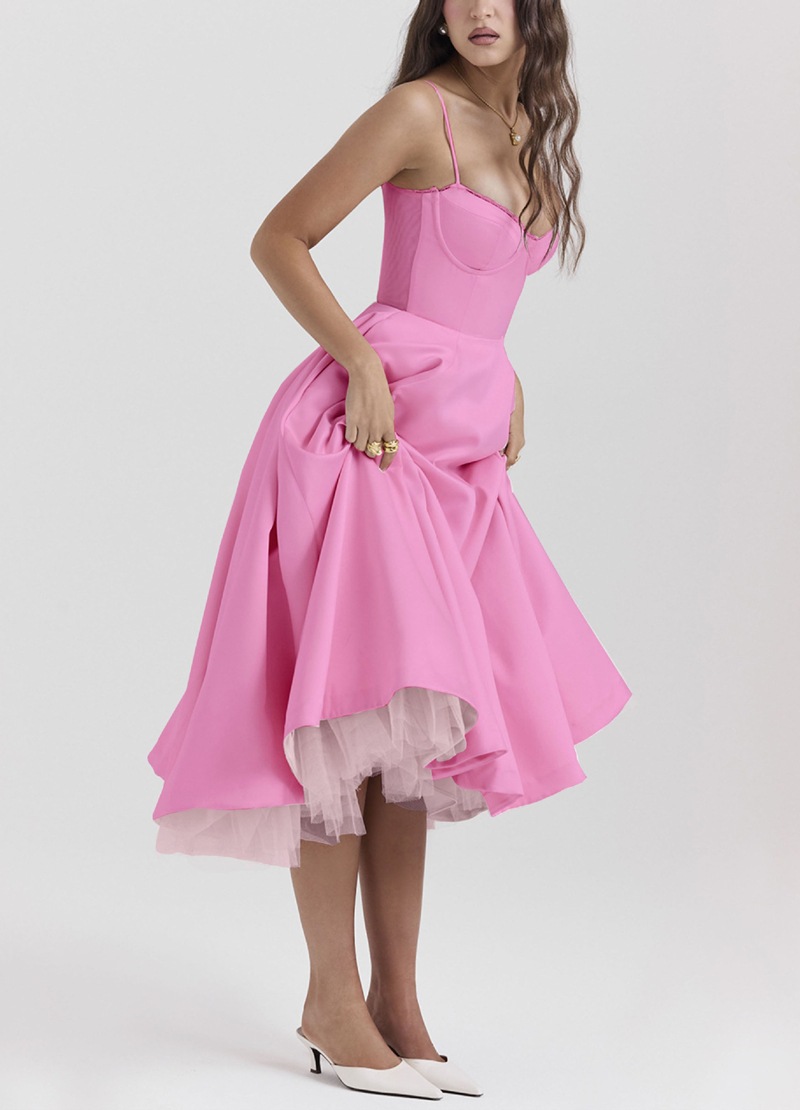 Sexy V-Neck Open-Back Sleeveless High-Waist Bubble Dress