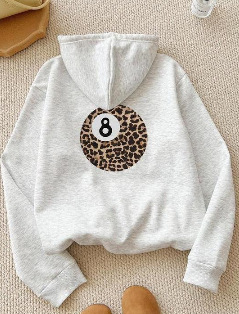 Women's Cherry Pool Letter Print Hoodie