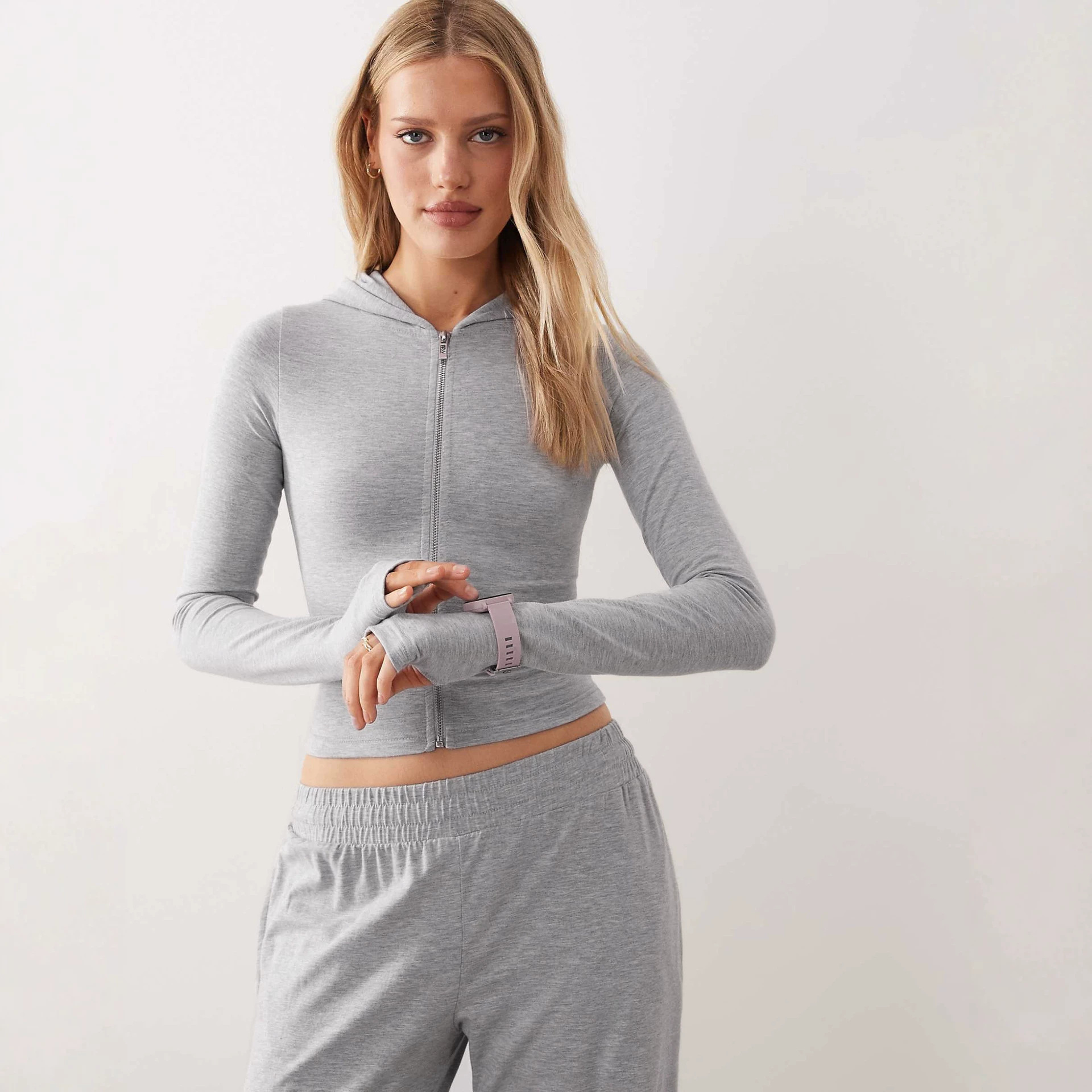 Women's Hooded Sweatshirt and Slim Straight Pants Set
