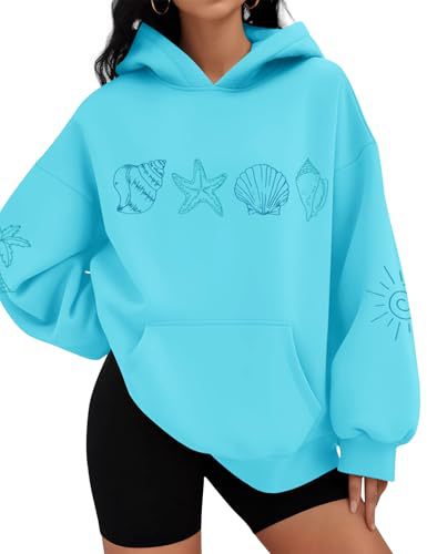 Women's Ocean Life Spiderweb Leaf Print Hoodie