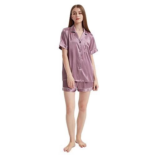 Women's Cuban Collar Short Sleeve Button Set