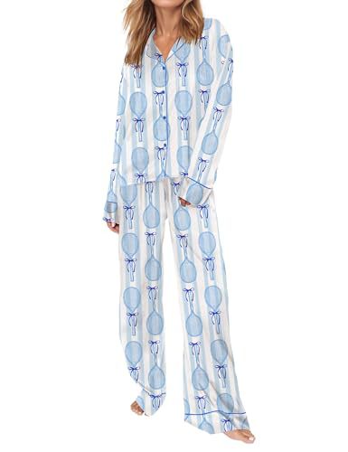 Women's Cuban Collar Print Long Sleeve Shirt Set