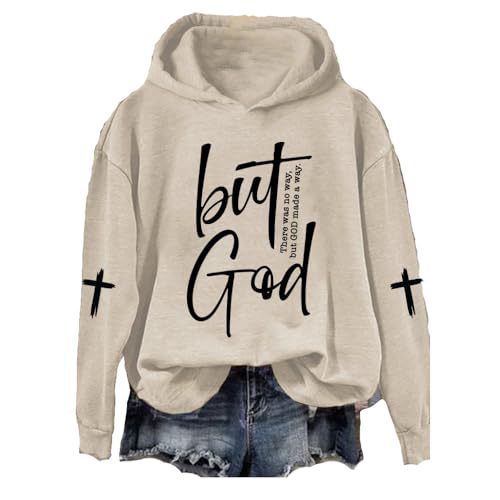 Women's Letter Cross Print Casual Hoodie