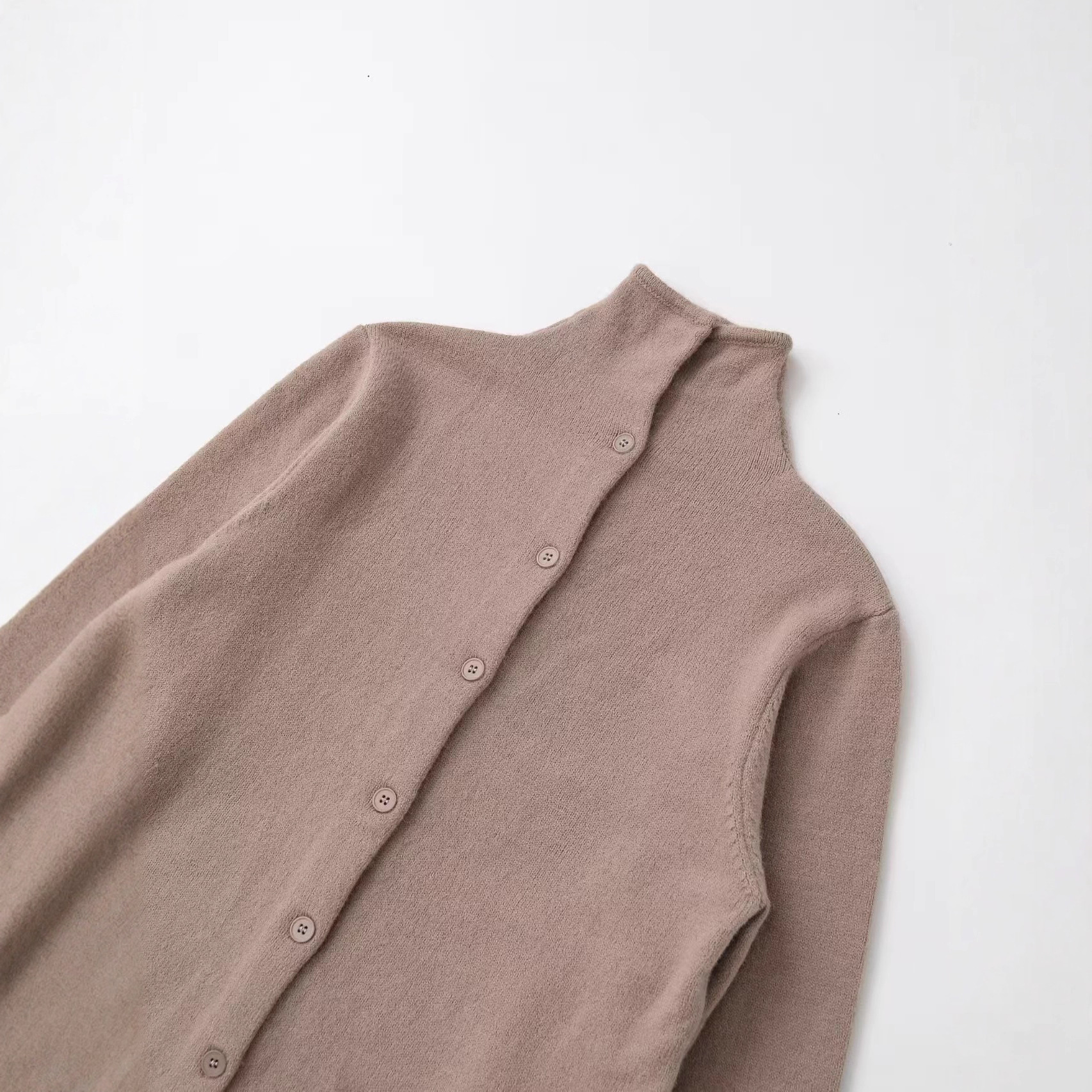 Women's Slimming Knit Cardigan Sweater with Stand Collar