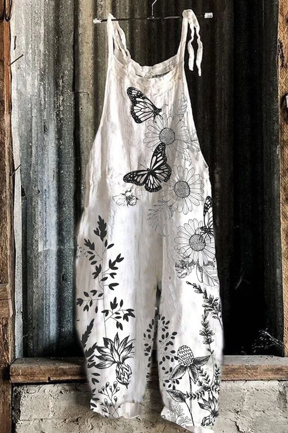 Sweet Floral Print Wide-Leg Jumpsuit